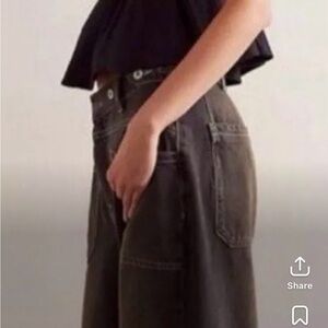 We The Free Stylish Black Top and Brown Pants